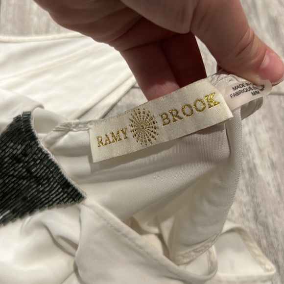 RAMY BROOK white beaded tank top E12 - Picture 6 of 7